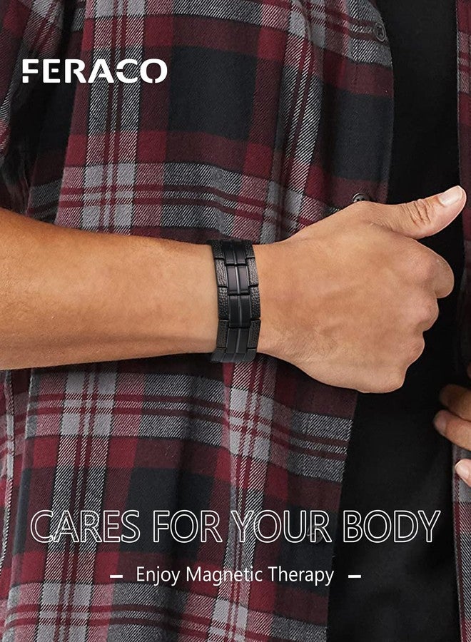 Feraco 3X Strength Magnetic Therapy Bracelets for Men, Titanium Steel Bracelets with 3800 Gauss Neodymium Magnets - Image 5